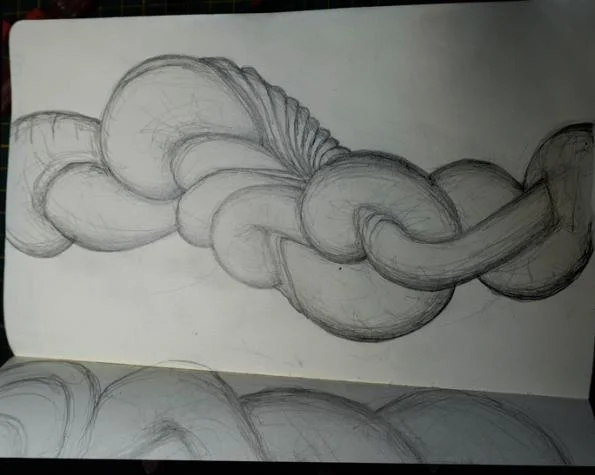 Pencil study of a twisting cable form